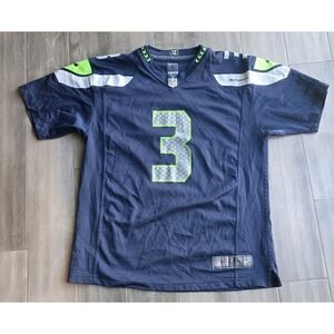 Nike Seattle Seahawks Jersey Mens XL Blue #3 Russell Wilson On Field NFL